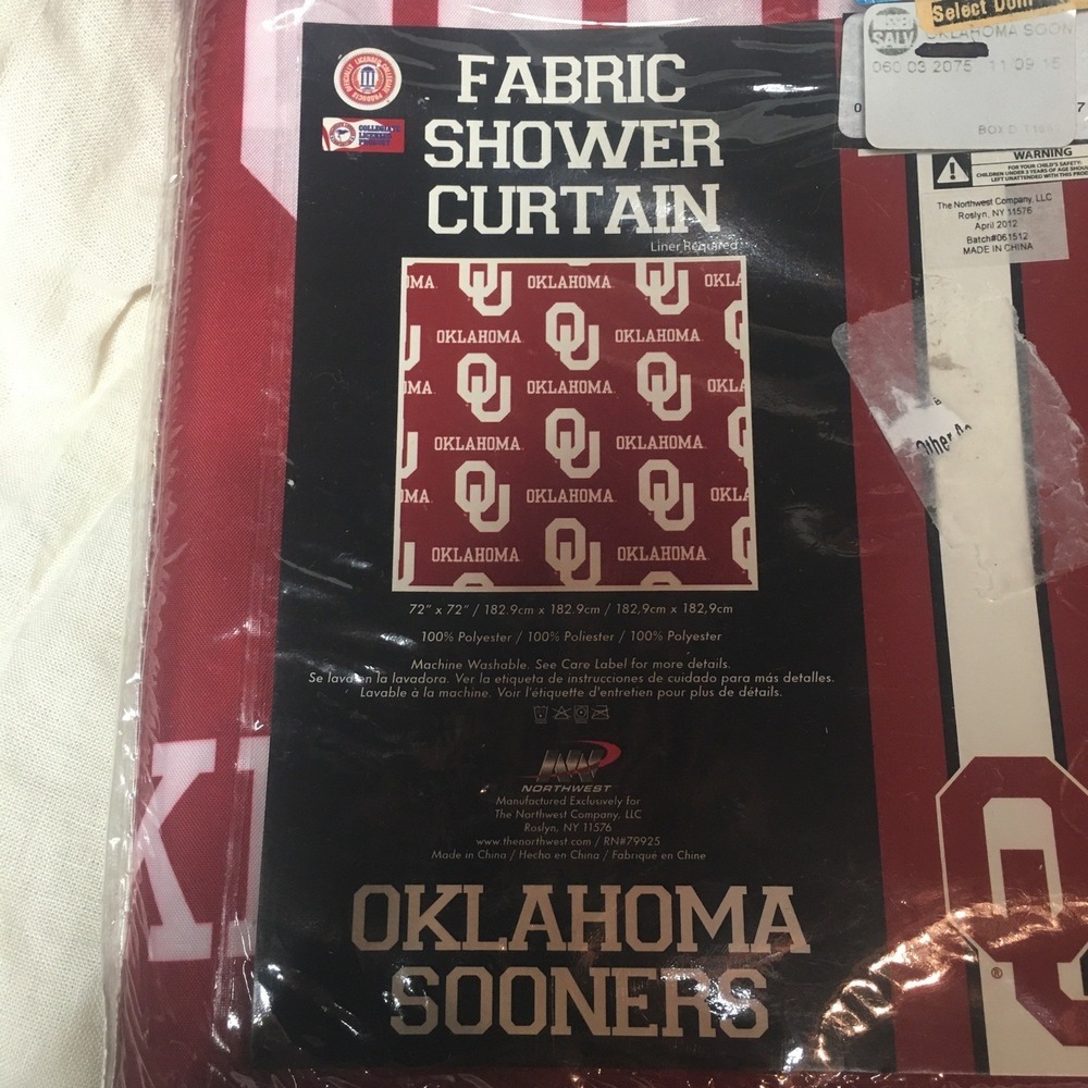 Oklahoma Sooners Fabric Shower Curtain (No Liner) - Picture 4 of 9